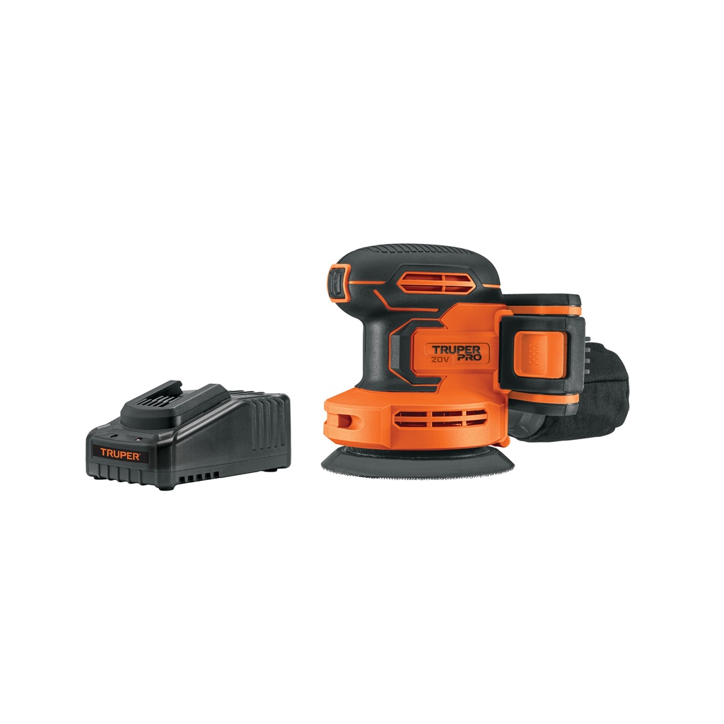 Lijadora roto-orbital 5', 20V, 1 batería 2Ah, TRUPER PRO