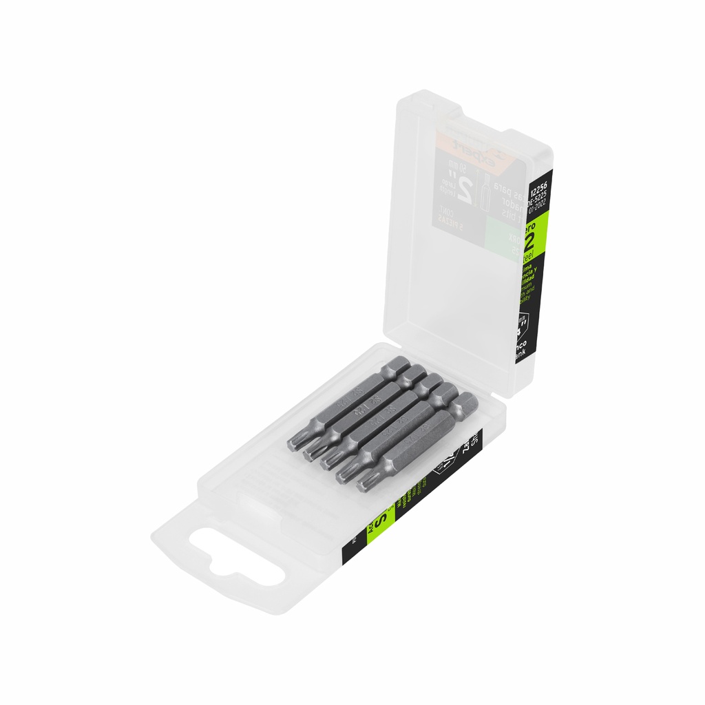 Estuche con 5 puntas torx T25 largo 2', Truper Expert