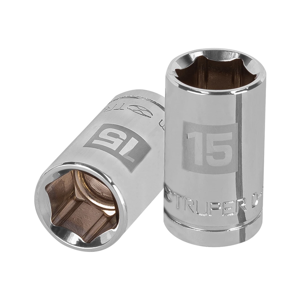 Dado de 15 mm, 6 puntas, cuadro 1/2', Truper