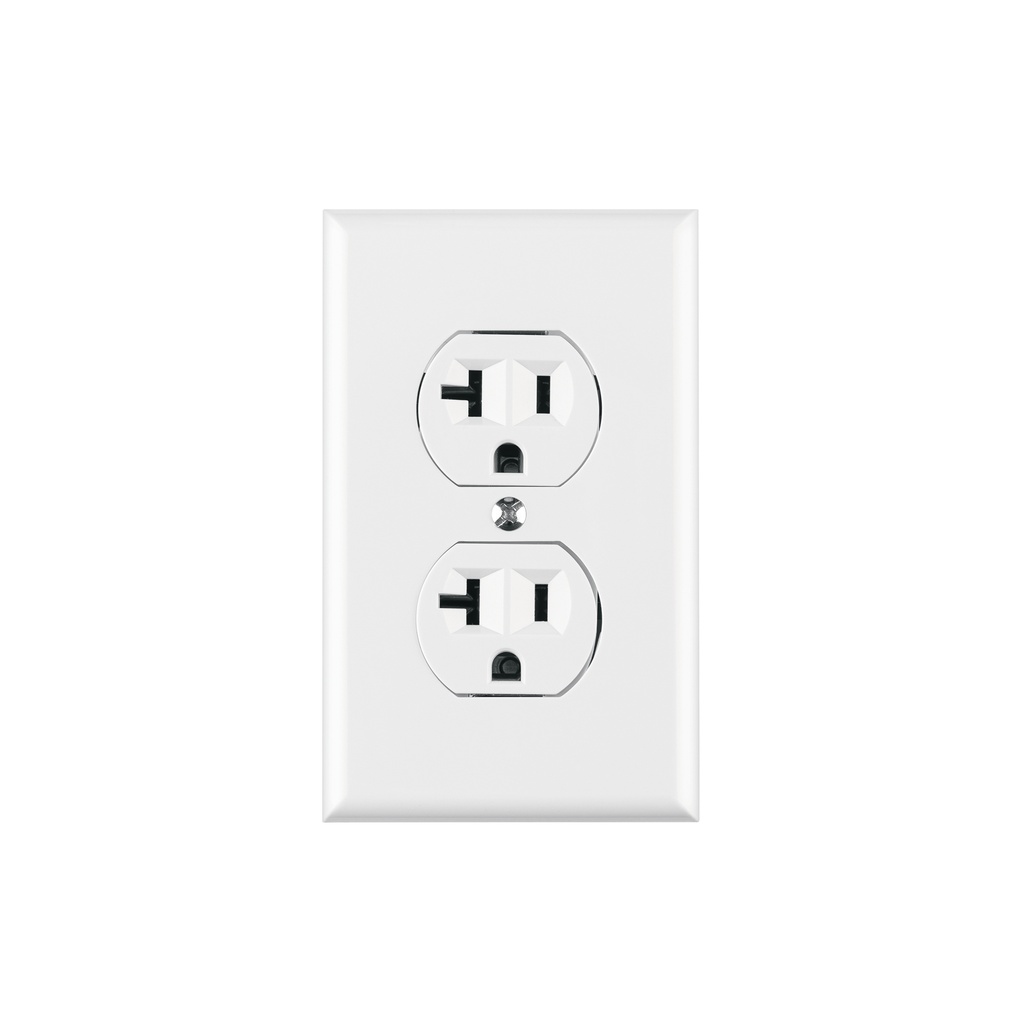 Placa armada contacto duplex,2 polos, línea Standard, blanco