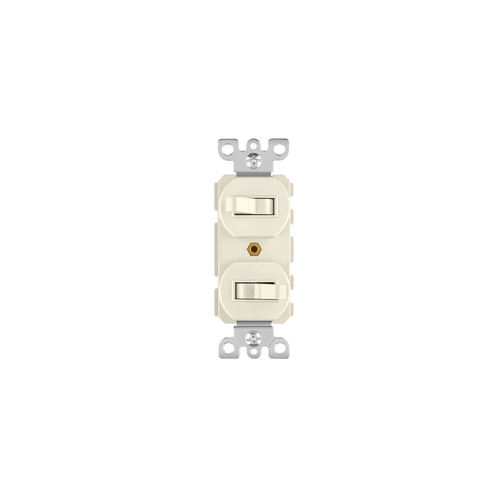 Interruptor duplex de palanca, Standard, marfil, Volteck