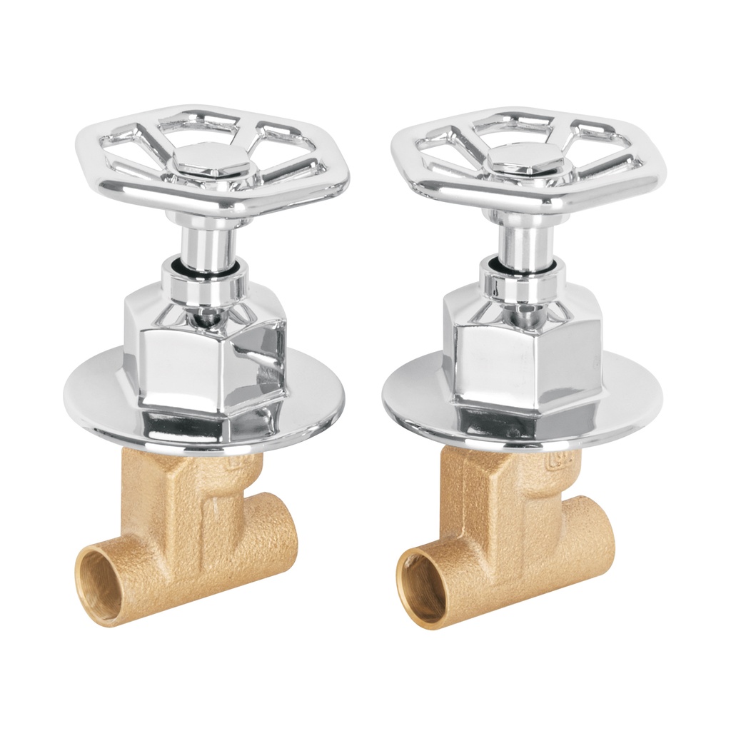 Juego llaves empotrar soldables, volante cromo, T⁄BIG