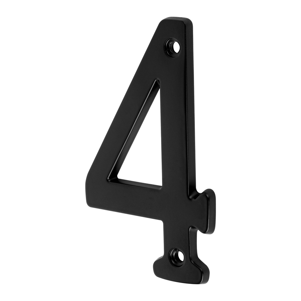 Numero 4 de latón sólido 4', negro,  HERMEX
