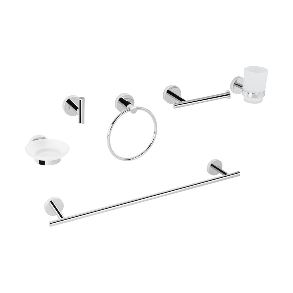 Juego de 6 accesorios para baño acabado cromo, FOSET T⁄BIG