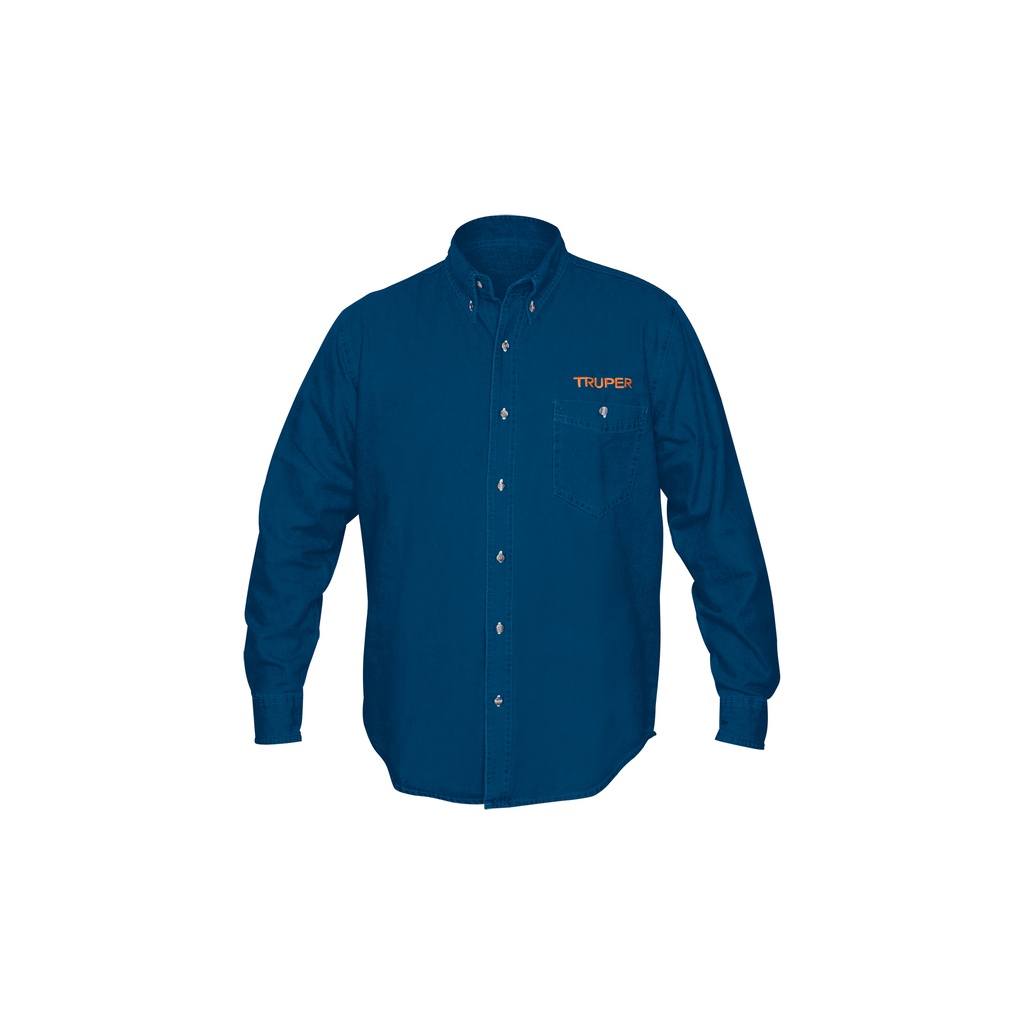 Camisa de mezclilla manga larga para hombre, M, Truper