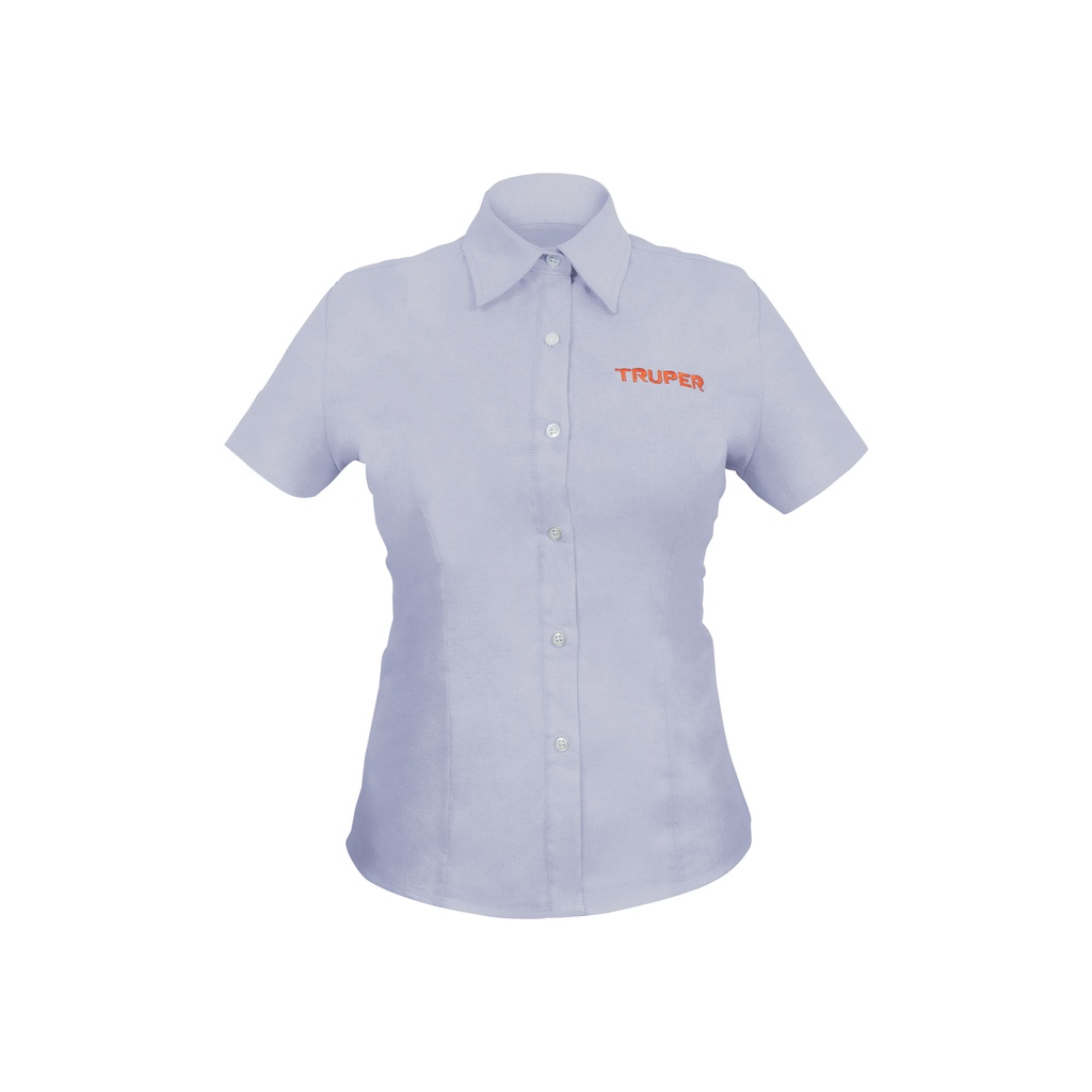 Camisa manga corta para mujer, azul, G, Truper