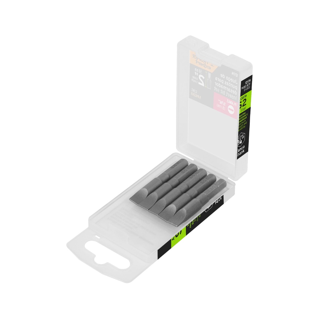 Estuche con 5 puntas planas de 5/16' largo 2', Truper Expert