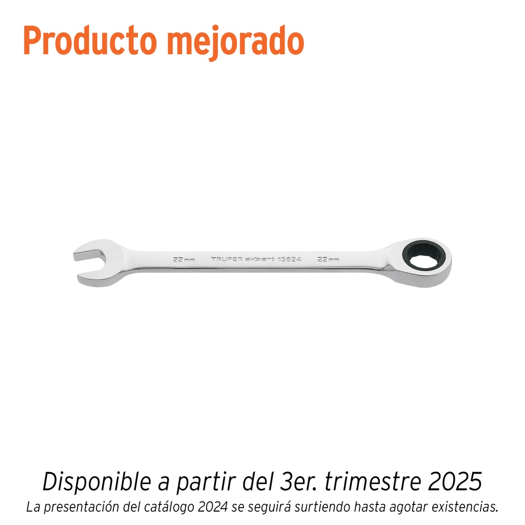 Llave combinada con matraca 22 mm x 279 mm largo, Expert