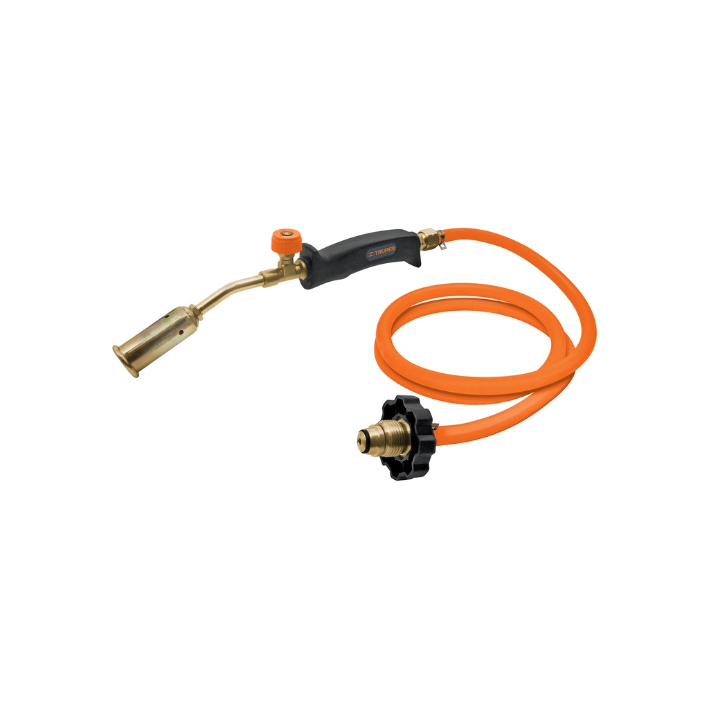Soplete de latón con manguera de 2 m, punta pol 7/8', TRUPER