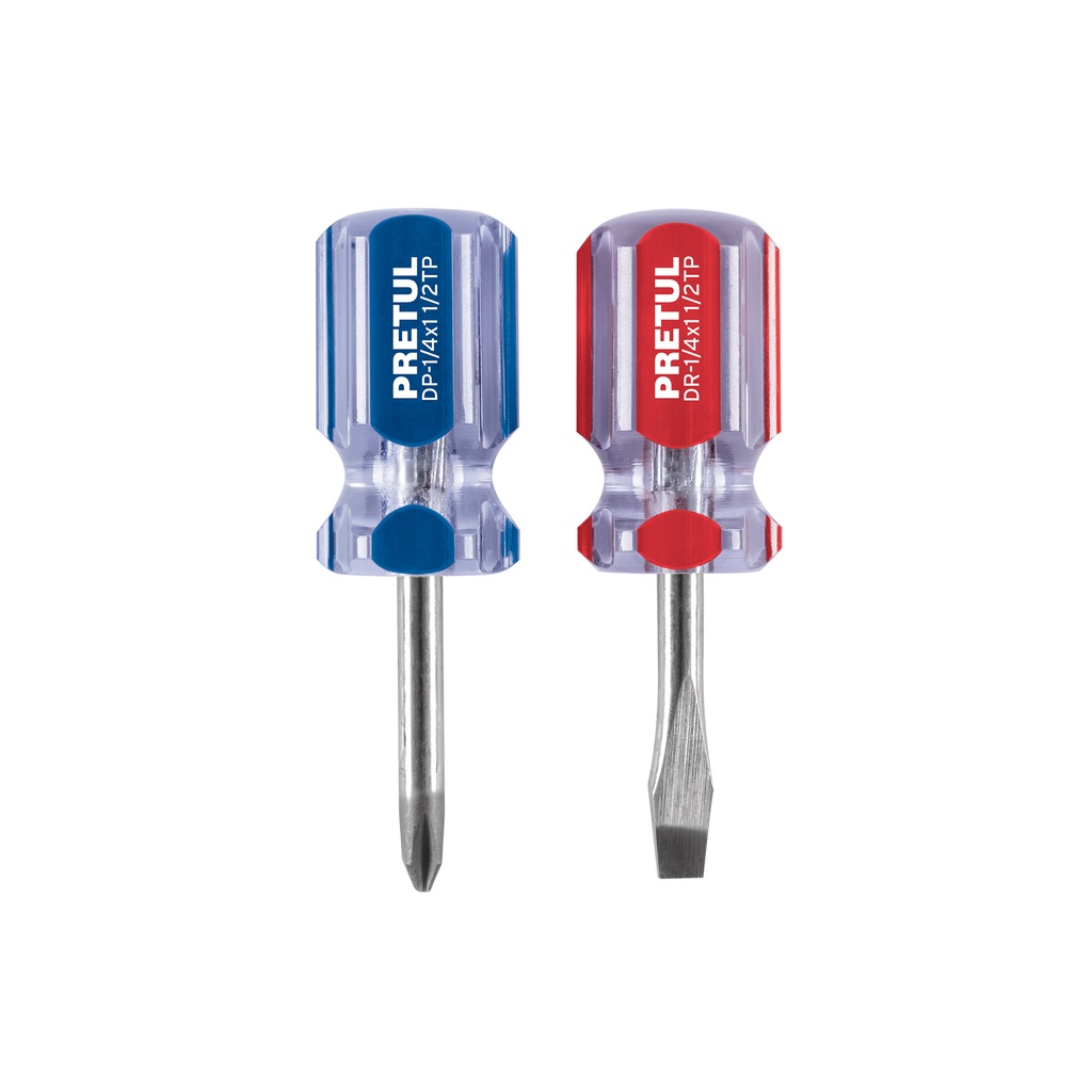 Duo de desarmadores 1/4 x 1-1/2' mango de PVC, Pretul